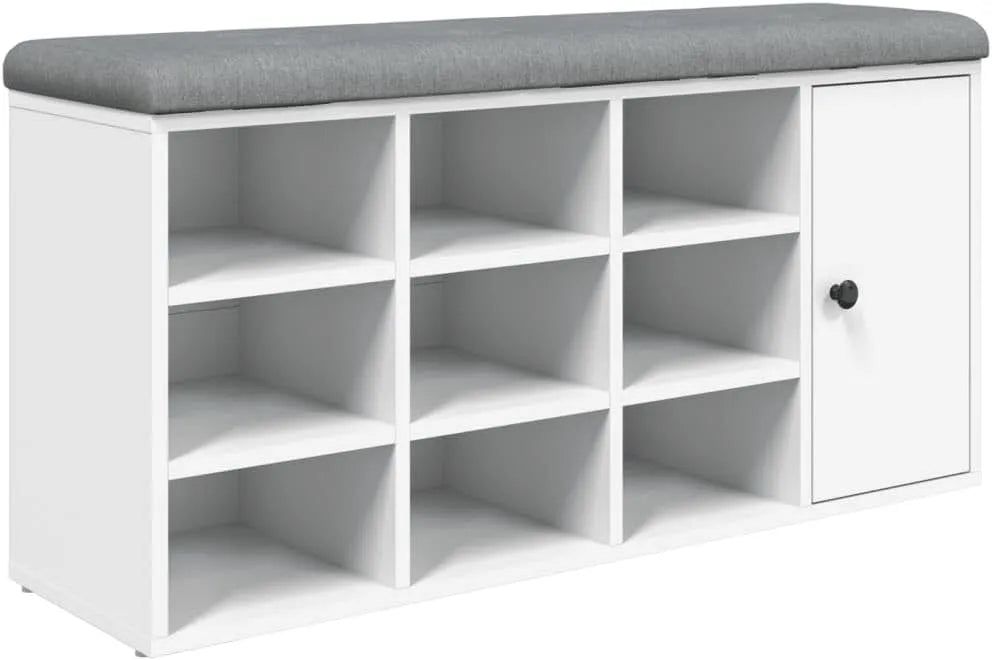 Ławka na buty – z drewna, 102 × 32 × 50 cm, biały