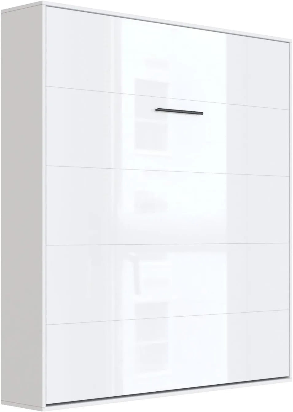 SMARTBett Łóżko w szafie M1 160 x 200 pionowe — z szafą, składana konstrukcja, 160 × 200, biały