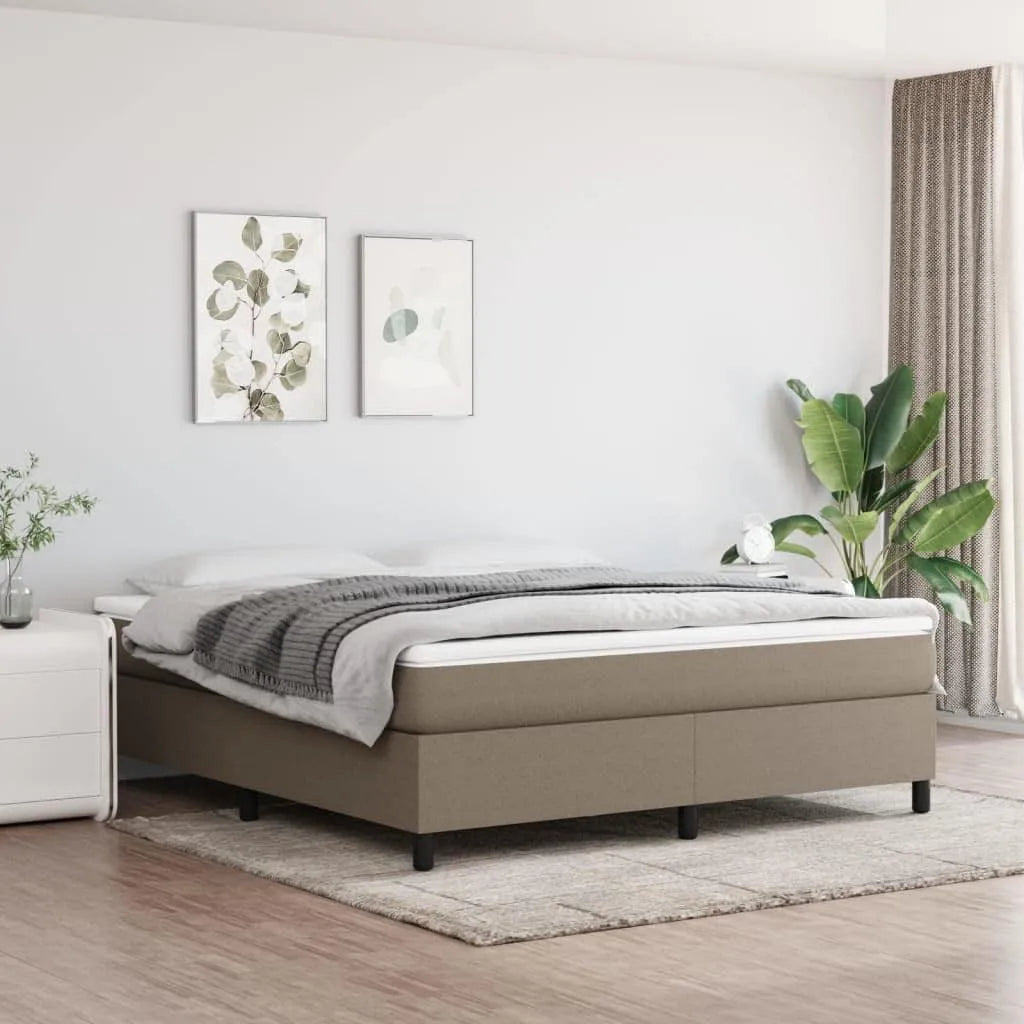 Rama łóżka i konstrukcja łóżka kontynentalnego w kolorze taupe: 180 × 200 cm, beżowy