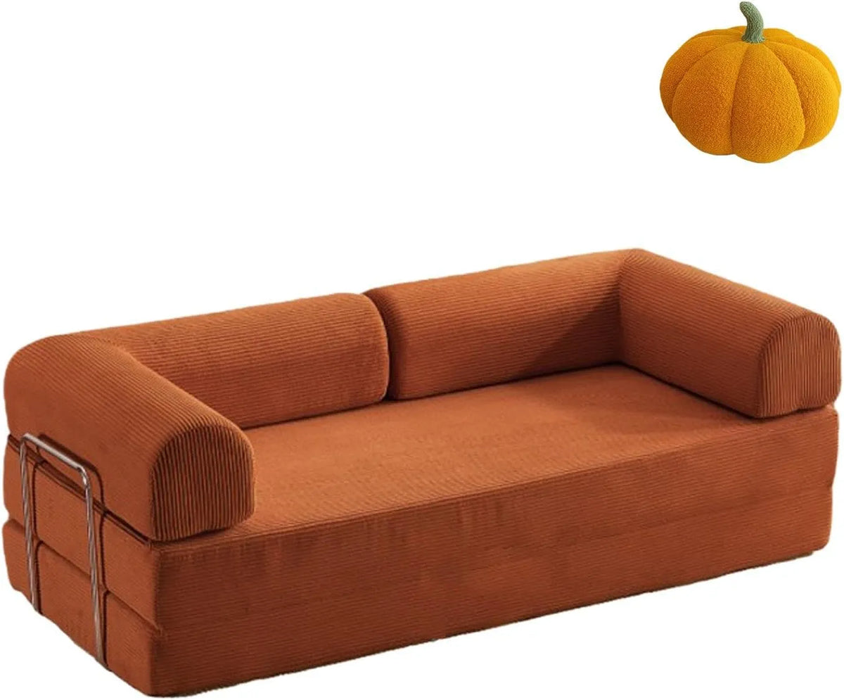 Sofa: ze sztruksu, tapicerka materiałowa, rozkładana konstrukcja, tapicerka materiałowa