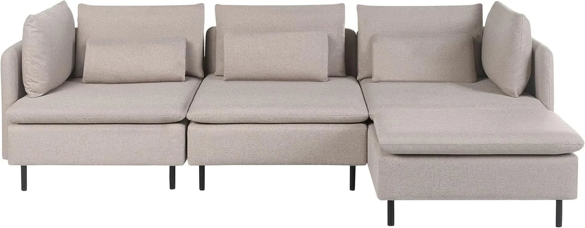 Sofa narożna – modułowa konstrukcja, 3-osobowa, beżowy
