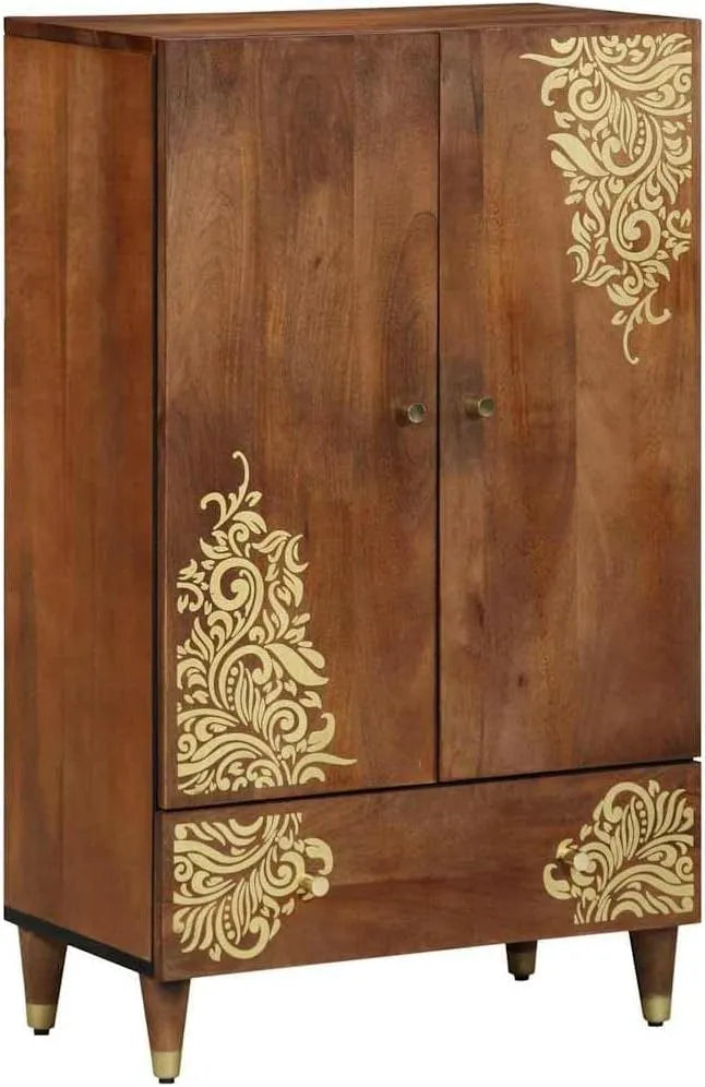Komoda i szafka do przechowywania: z drewna, z szufladami, 60 × 33 × 100 cm, brązowy