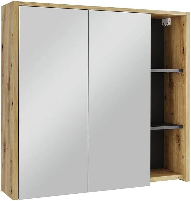 Vicco Szafka łazienkowa i słupek do łazienki z lustrem 'Viola' – 80 × 75 cm, szary