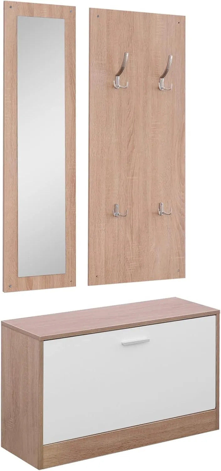 HOMCOM zestaw do przedpokoju 3 w 4 meble do przedpokoju z – 100 × 75, 5 cm