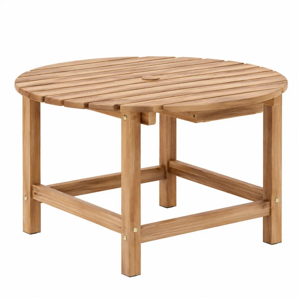 Okrągły stół ogrodowy z drewna tekowego 80 cm