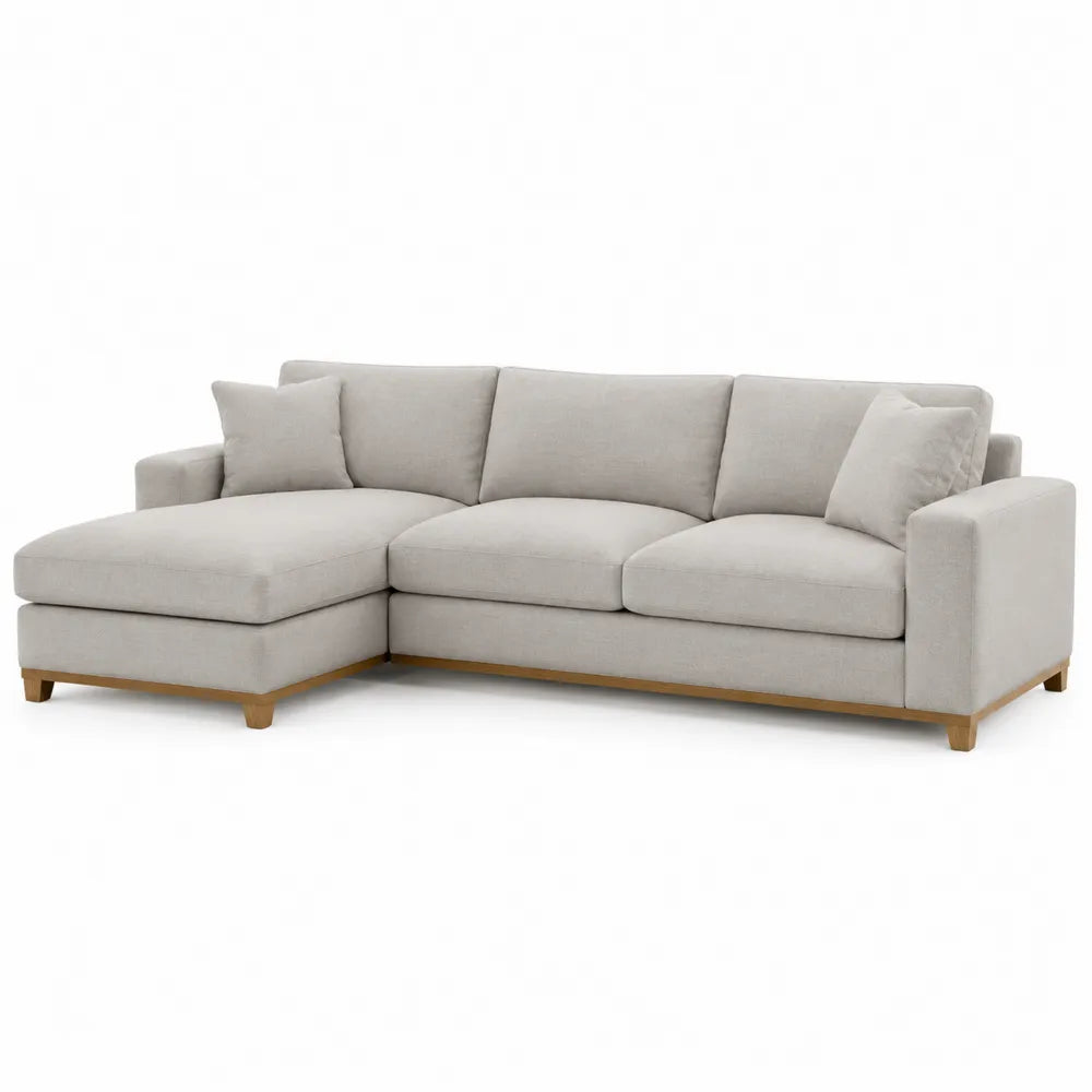 Sofa modułowa L z tkaniny poliestrowej beżowa 280 cm