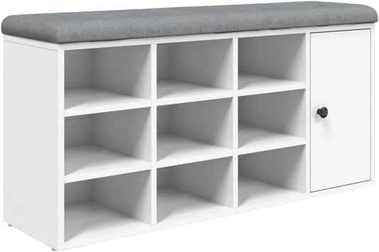 Ławka na buty – z drewna, 102 × 32 × 50 cm, biały