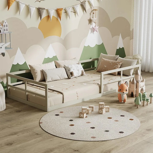 VitaliSpa Łóżko podłogowe Minno 90x200 – 90 × 200, z metalu