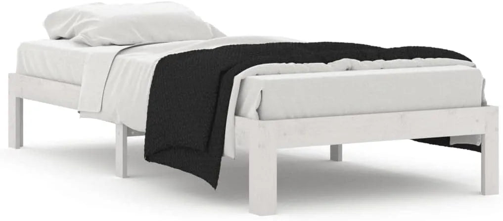 Stabilny stelaż łóżka z litego drewna sosnowego 90 x 200 — z drewna, 90 × 200 cm, biały