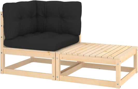 Sofa – 807293, z drewna, z poduszkami, z litego drewna