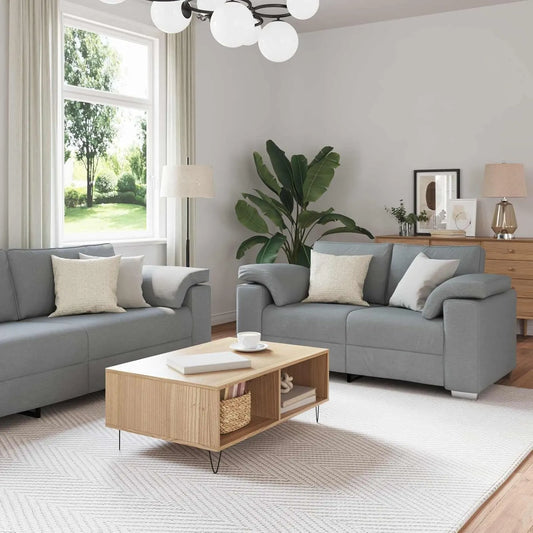 Sofa — tapicerka materiałowa, z metalu, tapicerka materiałowa