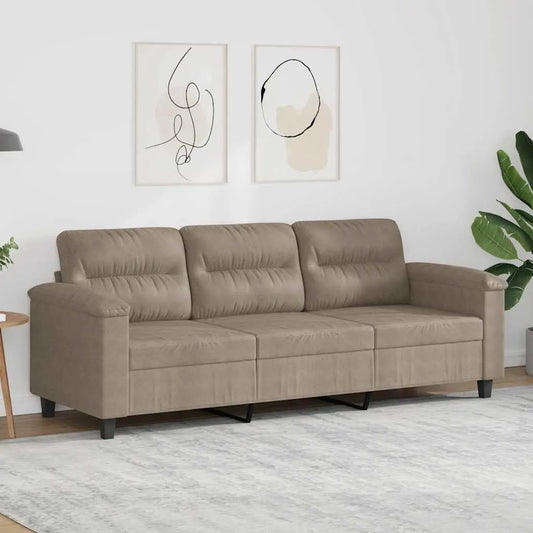 Sofa: tapicerka materiałowa, 3-osobowa, 180 cm, szary, z metalu, tapicerka materiałowa