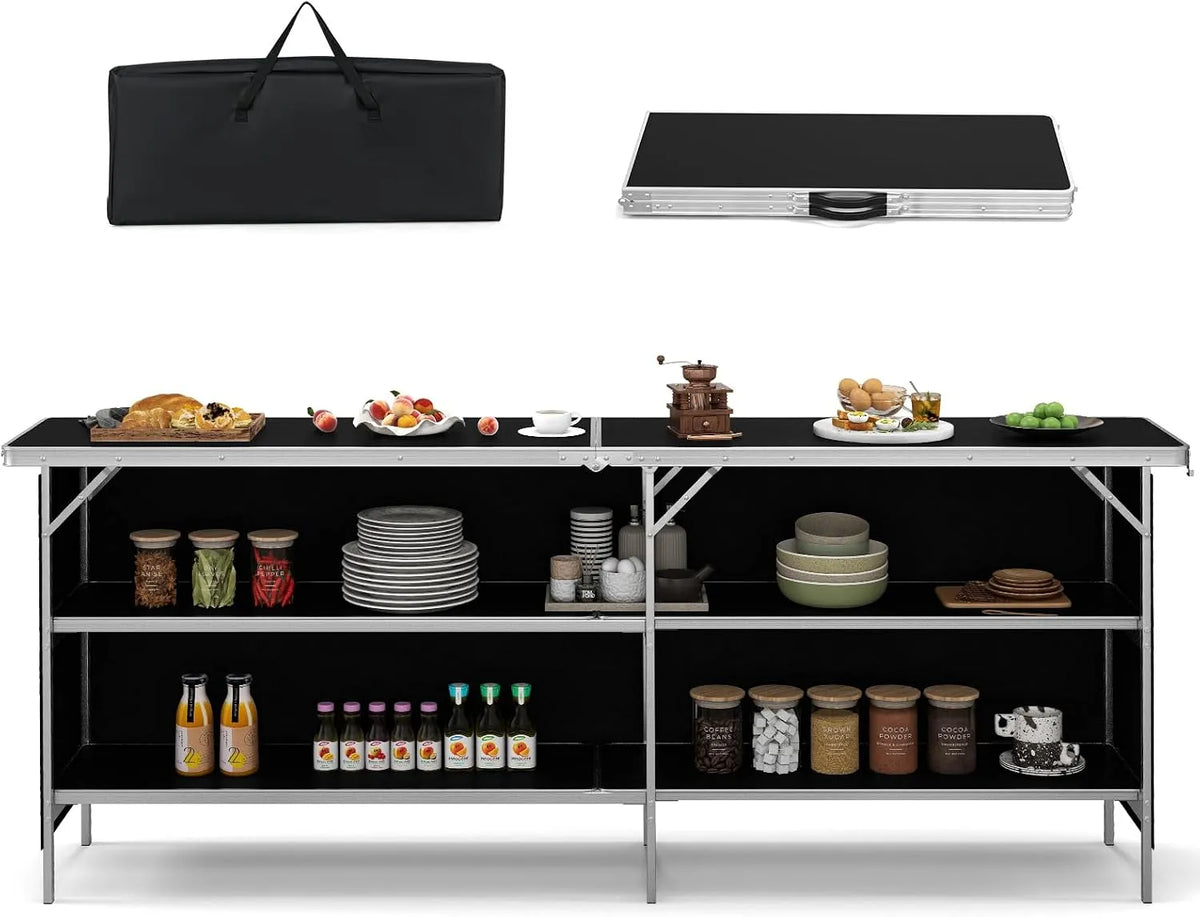 COSTWAY Grill ogrodowy — składana konstrukcja, z aluminium, przenośna konstrukcja, tapicerka materiałowa