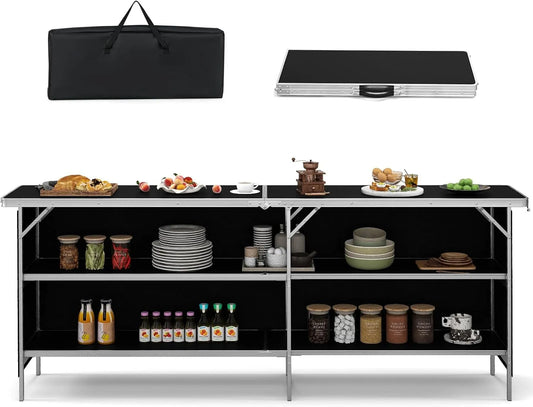COSTWAY Grill ogrodowy — składana konstrukcja, z aluminium, przenośna konstrukcja, tapicerka materiałowa