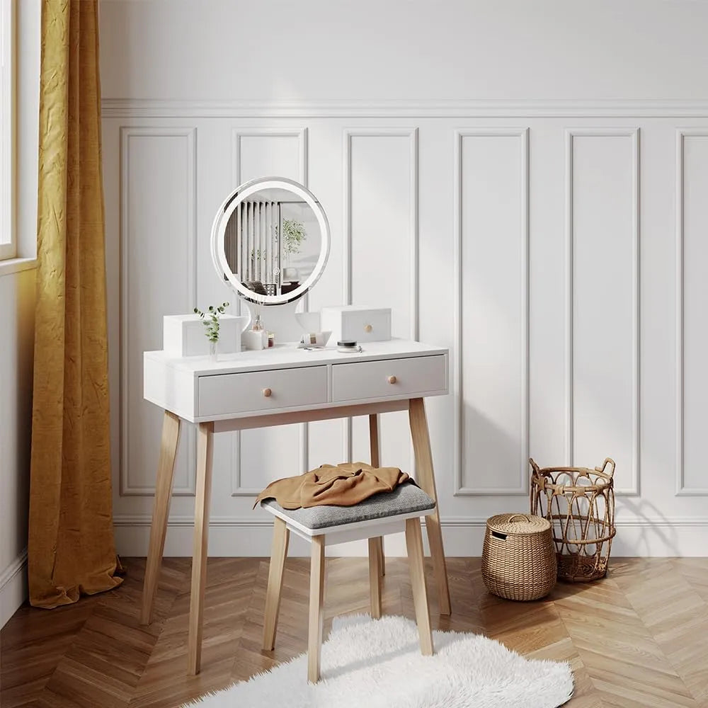 Vicco Stół do toalety 'Finya' – wyświetlacz LED, 80 cm, biały