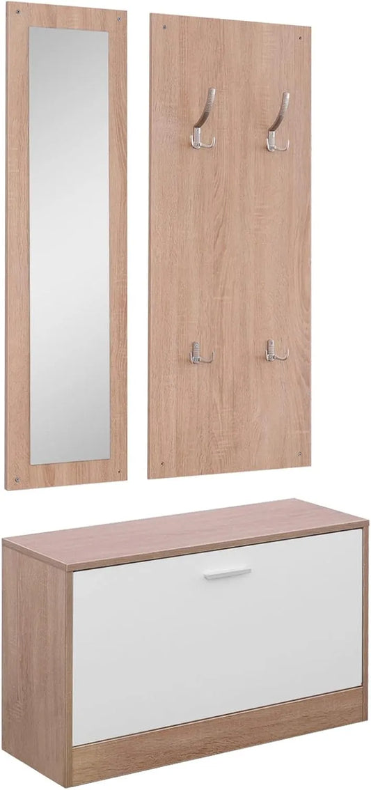 HOMCOM zestaw do przedpokoju 3 w 4 meble do przedpokoju z – 100 × 75, 5 cm