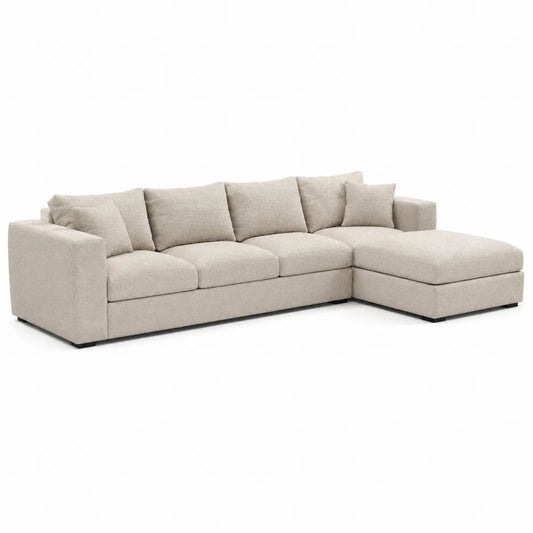 Narożnik modułowy boucle beżowy 300x200x90 cm