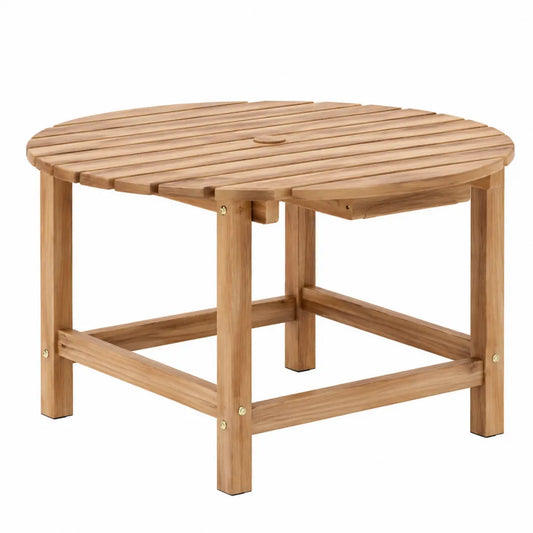 Okrągły stół ogrodowy z drewna tekowego 80 cm