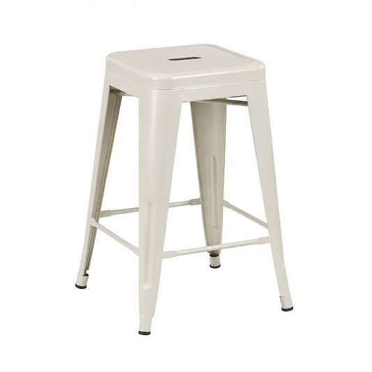 Stołek barowy metalowy kremowy 76 cm