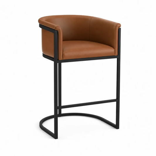 Hoker barowy ze stalową ramą i ekologiczną skórą