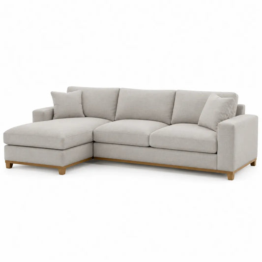 Sofa modułowa L z tkaniny poliestrowej beżowa 280 cm